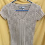 Tommy Hilfiger Vintage Y2K Jeans Ribbed Knit Top Beige Medium Photo 0