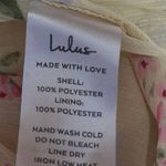 Lulus Womens Yellow Pink Floral Long Sleeve Deep V Neck Peplum Blouse Top Size M Photo 3