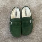 Birkenstock Buckley Sherling Moccasin Clog Suede Leather Green Photo 0