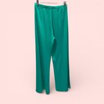 Vintage 70s Henry Singer flowy green polyester slinky pantsuit 2 piece set USA Photo 5