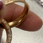 Michael Kors  Rose Gold Tone Baguette Pave Crystals Interlocking Ring Size 7.5 Photo 3