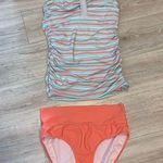 Divine Modesty striped halter tankini Mid Rise Swim Suit Set Blue Size XL Photo 0