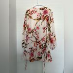 Tinsel Floral Dress with Red and Green Accents Pink Photo 1