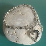 Brighton Vintage Awakened Hearts Black Enamel Crystal Heart Charm Bracelet Photo 7