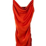 ZARA  Satin Side Ruched Slip Dress Orange Sz S Photo 0