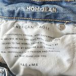 American Eagle SZ 2 LONG Mom Jeans Mid-Rise Whiskered Distressed Light Wash Blue Photo 9