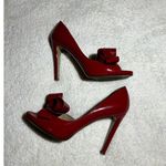 Valentino Red Heels With Cute Classy Bow Size 37.5 /US 7 Photo 1