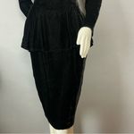 Vintage Scott McClintock Velvet Dress Lace Sequins Peplum 80s 90s‎ Drama Formal Black Photo 4