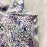 purple pastel green white floral bustier crop tank top Size XS Photo 6