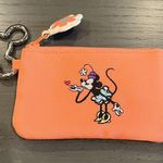 Vera Bradley NWOT Disney Sensational Minnie Mouse Zip ID Case Peach Keyring Photo 1