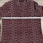 Ivanka Trump  Burgandy Dressy LS Blouse Women’s L Half Clasp Button Office Wear Photo 8
