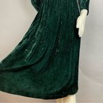 Vintage Crushed Velvet Dress Green Lace Collar Lanz Long Sleeve Christmas Party Size XS Photo 5