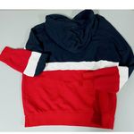 Red Blue Striped Pullover Oversized Hoodie Sweatshirt Sweater Size S ♥️🤍💙 Photo 1