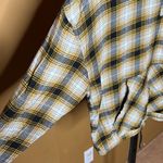 Urban Republic Urban Outfitters Alex Womens Gold Black Popover Hooded Flannel Shirt Size XS Photo 2