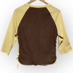 No Boundaries Y2K Spoiled Brown Tan Ruched Side Top Juniors Sz L 11/13 Vintage 2000s Photo 3