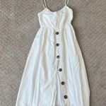 ZARA  Midi Dress Ivory Bow Tie in Back Spaghetti Strap V Neck Lined Size XS VGUC Photo 0