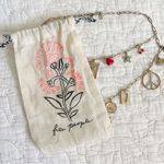 Free People  Maxamillion Charm Necklace Flower Power Chain Link Gold Tone Photo 4