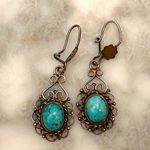 Turquoise and silver Dangle Earrings Blue Photo 0