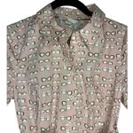 Boden Lunette Dress Size 4 Button Down Tie Sash Pockets Glasses Whimsical Pink Photo 0