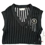 HONOR THE GIFT Open Knit Sweater Vest Black Sz M Streetwear Academia Preppy NWT Size M Photo 0