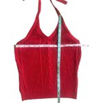 Wet Seal Y2K Size Small Red lagenlook Braided Halter Knit Top Photo 2