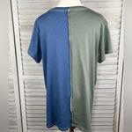 Torrid Relaxed Fit Tee Cotton Athletic Split Green/Blue-0 Photo 1