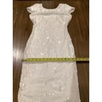 Dress the Population  marcella white Sequin Bodycon low back Midi Dress Small Photo 4