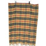 Burberry XL Cashmere Fringe Wrap Scarf Classic Tan Nova Check Plaid Photo 2
