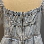 American Eagle  retro denim corset tiered ruffle tie strap mini dress, size XL Photo 3