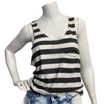 SoulCycle Black & White Stripe Muscle Tank Top Women's Size M Y2K Photo 1