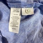 Christian Siriano Top Small Shirt 100 % Linen Sleeveless Blue Cool Beach Coastal Photo 5