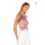 superdown NWT Floral Simona Sheer Top - Pink and Blue Photo 1