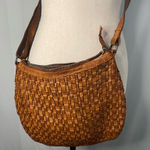 Anthropologie Vilenca Holland Brown Leather Woven Shoulder Bag/crossbody Brown Photo 0