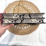 Tory Burch Gemini Link Chain Embossed Medium Shoulder Bag Natural Snakeskin Photo 6