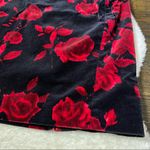 Talbots  Black and Red Floral Velvet Pencil Skirt Photo 3