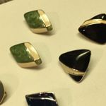 Lot Of 5 Enamel Costume Earrings Vintage Photo 6