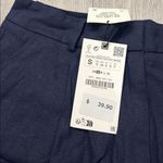 ZARA NWT  Navy Linen Shorts Size Small Photo 1