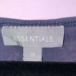 Vintage Essentials Size 1X Graphic V Neck Top Pastel Y2K Fairy Whimsical Blue Photo 3