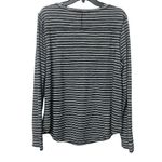 Ann Taylor Loft Women’s Shirt XL Black White Striped Long Sleeve Round Neck Photo 1