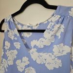 Lush Clothing Lush Blouse Tank Top Light Blue White Floral Print BusinessCasual V-Neck Neutral Photo 2