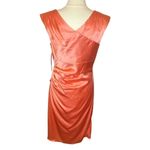 Kay Unger NWT Satin Stretch Tulip Skirt Cocktail Dress in Cantaloupe, Size 12 Photo 6