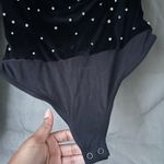 Retrofete Black Velvet Rhinestone One Sleeve Bodysuit Size Small Photo 3