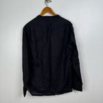 ZARA Linen Cotton Blend Black Button Down Shirt Size Medium Photo 1