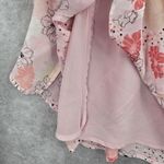 Laura Scott  Pink Floral Flare Boho Indie Y2K Knee Length Cottage Skirt Large Photo 3