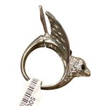 None BIRD RING SILVERTONE BLACK BLING Photo 0