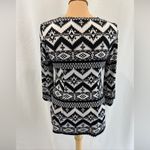 Sunny Leigh  Petite Black & White Tribal Print Blouse Top‎ Photo 3