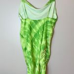 H:ours Fidelity Ruched Cowl Neck Adjustable Mini Dress Green Tie Dye Photo 6