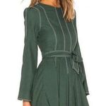 Tularosa Nicole Dress Sycamore Green Pleated Mini Dress Bell Sleeve Size XXS Photo 0