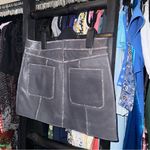 MICHAEL Michael Kors Burnished Charcoal Leather Utility Mini Skirt Gray Size 00 Photo 11