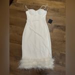 Lulus Passion for Glamour White Sleeveless Bustier Feather
Midi Dress Size M Photo 4